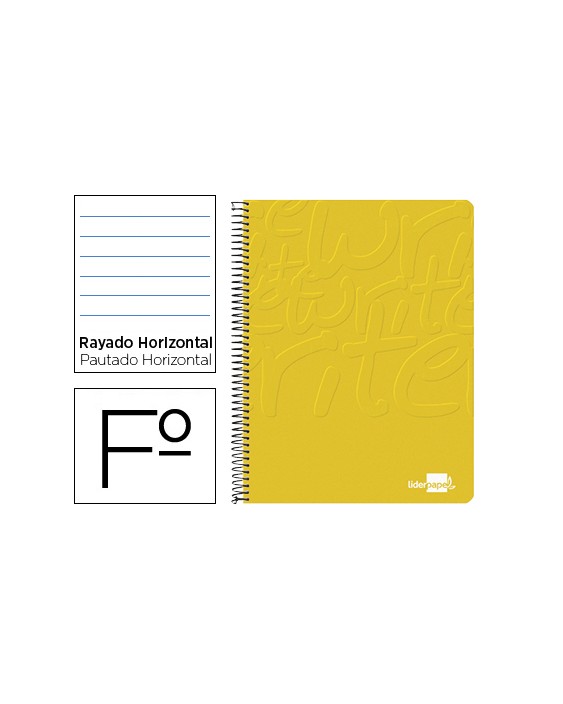 Cuaderno espiral liderpapel folio write tapa blanda 80h 60gr horizontal con margen color amarillo