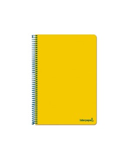 Cuaderno espiral liderpapel folio write tapa blanda 80h 60gr horizontal con margen color amarillo
