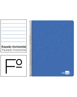 Cuaderno espiral liderpapel folio write tapa blanda 80h 60gr horizontal con margen color azul