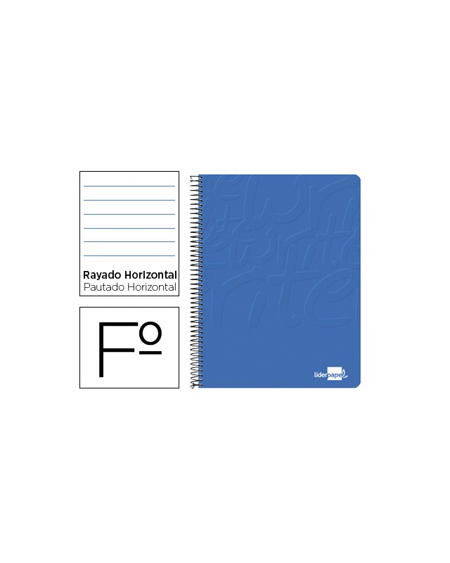 Cuaderno espiral liderpapel folio write tapa blanda 80h 60gr horizontal con margen color azul