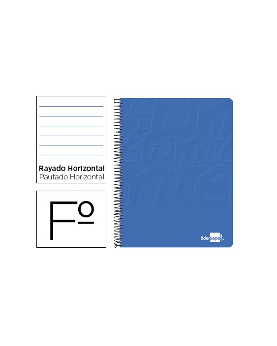 Cuaderno espiral liderpapel folio write tapa blanda 80h 60gr horizontal con margen color azul