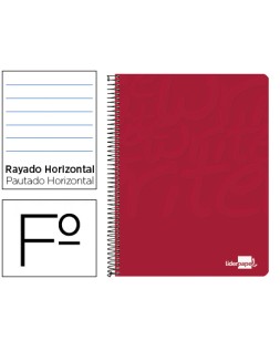 Cuaderno espiral liderpapel folio write tapa blanda 80h 60gr horizontal con margen color rojo