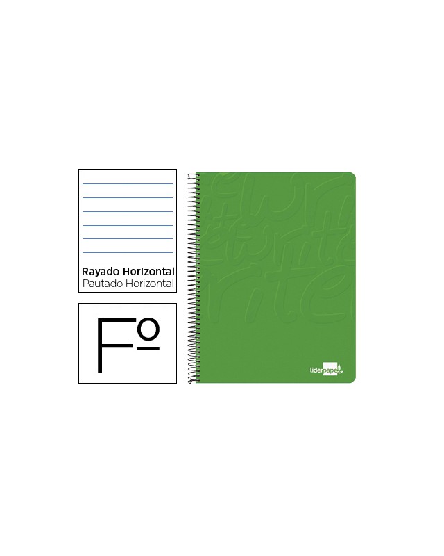 Cuaderno espiral liderpapel folio write tapa blanda 80h 60gr horizontal con margen color verde