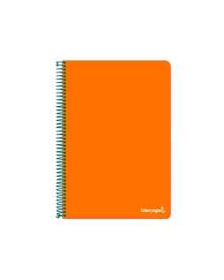 Cuaderno espiral liderpapel folio write tapa blanda 80h 60gr pauta 2,5 mm con margen color naranja