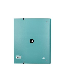 Carpeta con recambio antartik a4 cuadro 5mm forrada 4 anillas 40mm redondas con solapa color menta