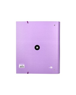 Carpeta con recambio antartik a4 cuadro 5mm forrada 4 anillas 40mm redondas con solapa color lavanda