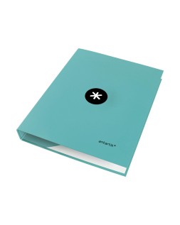 Carpeta antartik a4 forrada 4 anillas 25 mm redondas color menta
