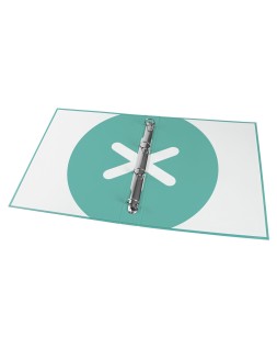 Carpeta antartik a4 forrada 4 anillas 25 mm redondas color menta