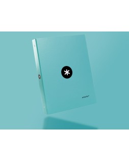 Carpeta antartik a4 forrada 4 anillas 25 mm redondas color menta