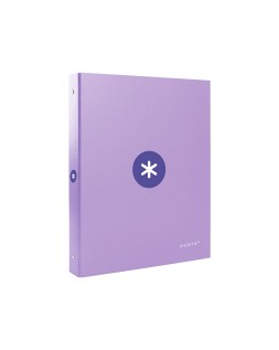Carpeta antartik a4 forrada 4 anillas 25 mm redondas color lavanda