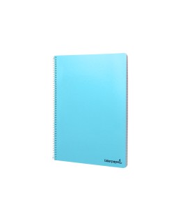 Cuaderno espiral liderpapel a4 micro smart tapa blanda 80h 60gr horizontal 7mm doble margen 4 taladros colores