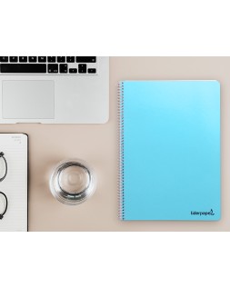 Cuaderno espiral liderpapel a4 micro smart tapa blanda 80h 60gr horizontal 7mm doble margen 4 taladros colores