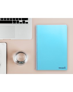Cuaderno espiral liderpapel folio smart tapa blanda 80h 60gr pauta 2,5mm con margen colores surtidos