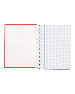 Cuaderno espiral liderpapel a5 crafty tapa forrada 80h 90gr cuadro 3mm con margen colores surtidos