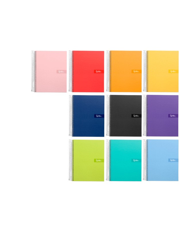 Cuaderno espiral liderpapel a5 crafty tapa forrada 80h 90gr rayado horizontal con margen colores surtidos