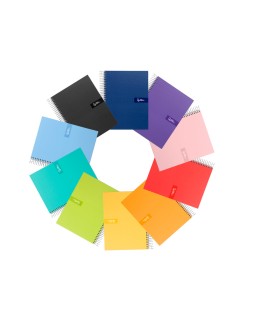 Cuaderno espiral liderpapel a5 crafty tapa forrada 80h 90gr rayado horizontal con margen colores surtidos