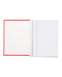 Cuaderno espiral liderpapel a5 crafty tapa forrada 80h 90gr cuadro 5 mm con margen colores surtidos
