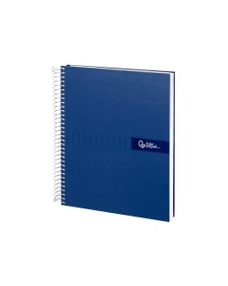 Cuaderno espiral liderpapel a5 micro crafty tapa forrada 120h 90gr cuadro 5mm 5 bandas 6 taladros color azul