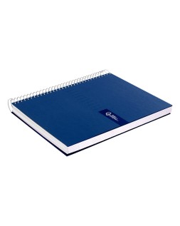 Cuaderno espiral liderpapel a5 micro crafty tapa forrada 120h 90gr cuadro 5mm 5 bandas 6 taladros color azul