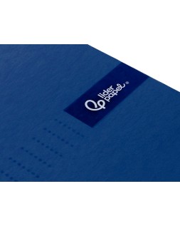 Cuaderno espiral liderpapel a5 micro crafty tapa forrada 120h 90gr cuadro 5mm 5 bandas 6 taladros color azul