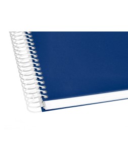 Cuaderno espiral liderpapel a5 micro crafty tapa forrada 120h 90gr cuadro 5mm 5 bandas 6 taladros color azul