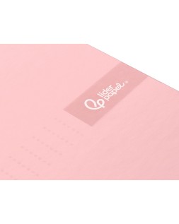 Cuaderno espiral liderpapel a5 micro crafty tapa forrada 120h 90gr cuadro 5mm 5 bandas 6 taladros color rosa