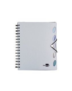 Cuaderno espiral liderpapel a4 micro executive tapa plastico 100h 80gr cuadro 5mm 5 sep aradores con gomilla plata