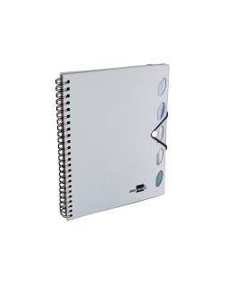 Cuaderno espiral liderpapel a4 micro executive tapa plastico 100h 80gr cuadro 5mm 5 sep aradores con gomilla plata