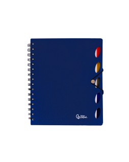 Cuaderno espiral liderpapel a5 micro executive tapa plastico 100h 80gr cuadro 5mm 5 se paradores con gomilla azul