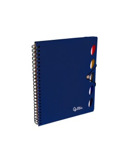 Cuaderno espiral liderpapel a5 micro executive tapa plastico 100h 80gr cuadro 5mm 5 se paradores con gomilla azul