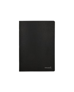 Libreta liderpapel tapa negra a4 80 hojas 60gr horizontal con doble margen