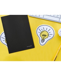 Libreta liderpapel tapa negra a5 80 hojas 60gr horizontal con doble margen