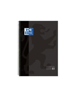 Bloc espiral oxford european book tapa extradura din a4 80 hojas cuadricula 5 mm color gris