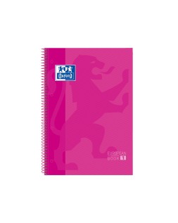 Bloc espiral oxford european book tapa extradura din a4 80 hojas cuadricula 5 mm color rosa