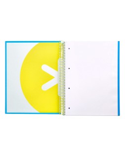Cuaderno espiral a4 micro antartik tapa forrada 120h 90 gr liso con bandas 4 taladros color azul