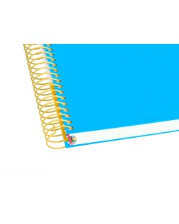 Cuaderno espiral a4 micro antartik tapa forrada 120h 90 gr liso con bandas 4 taladros color azul