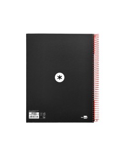 Cuaderno espiral a4 micro antartik tapa forrada 120h 90 gr liso con bandas 4 taladros color negro