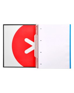 Cuaderno espiral a4 micro antartik tapa forrada 120h 90 gr liso con bandas 4 taladros color negro