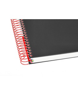 Cuaderno espiral a4 micro antartik tapa forrada 120h 90 gr liso con bandas 4 taladros color negro