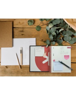 Cuaderno espiral a5 micro antartik tapa forrada 120h 90g liso con bandas 6 taladros color negro