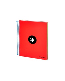 Cuaderno espiral a5 micro antartik tapa forrada120h 90gr cuadro 5mm 5 bandas 6 taladros colores surtidos