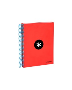 Cuaderno espiral a5 micro antartik tapa forrada120h 90gr cuadro 5mm 5 bandas 6 taladros colores surtidos