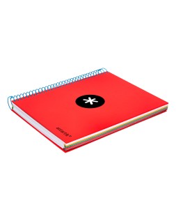 Cuaderno espiral a5 micro antartik tapa forrada120h 90gr cuadro 5mm 5 bandas 6 taladros colores surtidos
