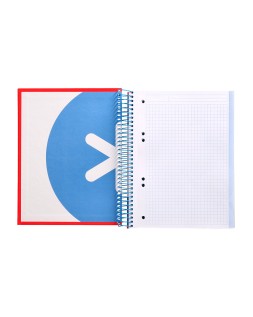 Cuaderno espiral a5 micro antartik tapa forrada120h 90gr cuadro 5mm 5 bandas 6 taladros colores surtidos