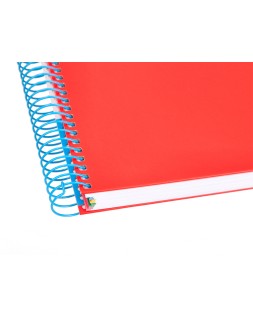 Cuaderno espiral a5 micro antartik tapa forrada120h 90gr cuadro 5mm 5 bandas 6 taladros colores surtidos