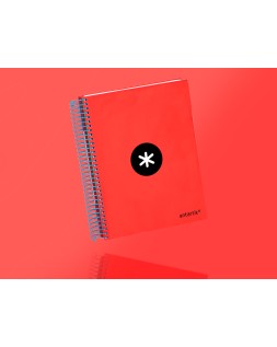 Cuaderno espiral a5 micro antartik tapa forrada120h 90gr cuadro 5mm 5 bandas 6 taladros colores surtidos