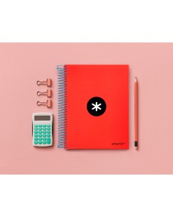 Cuaderno espiral a5 micro antartik tapa forrada120h 90gr cuadro 5mm 5 bandas 6 taladros colores surtidos