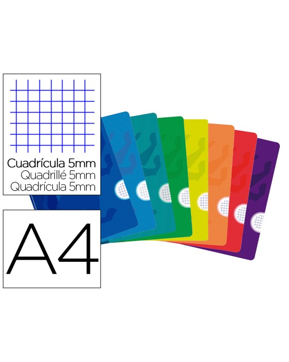 Libreta escolar oxford openflex tapa flexible optik paper 48 hojas din a4 cuadro 5 mm colores surtidos