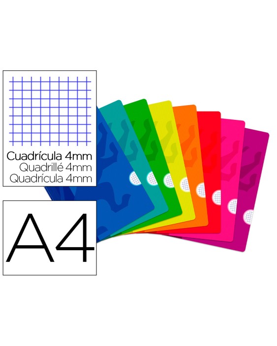 Libreta escolar oxford tapa flexible optik paper openflex 48 hojas din a4 cuadro 4 mm colores surtidos