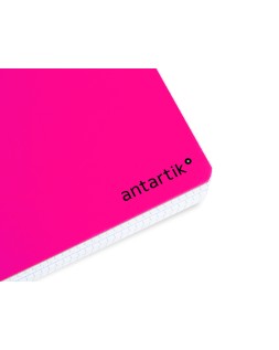 Cuaderno espiral a4 antartik tapa dura 80h 90gr cuadro 4mm con margen color rosa fluor
